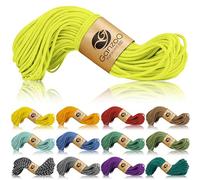 Ganzoo Cordón Paracord 350 30 m, 2,5 mm tipo 1, amarillo neón, nylon y poliéster con núcleo de nylon, cuerda ligera para exteriores, nudos y amarre, pulsera trenzada, collar de perro y correa, camping