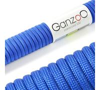 Ganzoo cordón Paracord 550 Tipo 3, 4 mm y 15 m, Azul Real, 7 Hilos Interiores y Funda poliéster/Nylon, Carga de Rotura 250 kg, Resistente al desgarro, Lavable