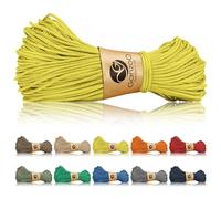 Ganzoo Cuerda Paracord 125 de 1 mm para Aparejo y takelado, Nailon y poliéster, Amarillo, 1 núcleo, Rotura Aprox. 60 kg/125 LB, Ideal para Nudos, Pulseras, Llavero, Collar y Correa de Perro, Outdoor