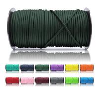 Ganzoo Cuerda Paracord 550 100 m 4 mm en Verde Oscuro, Tipo 3 con 7 hebras Interiores, Funda poliéster/Nylon, Resistencia a Rotura 250 kg 550 lbs, para Supervivencia, Trekking y Bricolaje