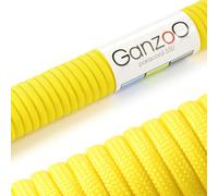 Ganzoo Cuerda Paracord 550 4mm Tipo 3, 3 m, con 7 Hilos Interiores y Funda poliéster/Nylon, fácil de Manejar y Resistente al desgarro, para Collar/Correa de Perro, Pulsera, Camping, Amarillo