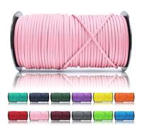 Ganzoo Cuerda Paracord 550 Tipo 3 4 mm, 100 m, Color Pink, Funda poliéster/Nylon con 7 Hilos Interiores, Resistencia Rotura 250 kg, para tensar Tiendas, Trekking, Supervivencia y Mangos Cuchillo