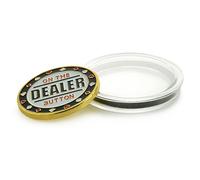 Ganzoo Dealer Button de póker en Moneda de Metal, Incluye Estuche, Marcador Visible de posición del repartidor y Dealer, ficha Redonda con Peso para Mesa de Texas Hold'em y Omaha, Flujo de partidas