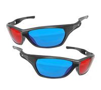 Ganzoo Gafas 3D anaglifo con Lentes Rojo/Cian, 2 Unidades para Contenido anaglifo en películas, vídeos y Fotos, para Pantalla estándar o proyección, sin instalación ni Accesorios, Rojo izq Cian Der