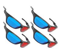 Ganzoo Gafas 3D anaglifo Rojo/Cian para Contenido 3D en televisión, Monitor y proyector, Ideal para películas y vídeos, Fotos e imágenes anaglifas y Juegos de Ordenador con Salida Rojo/Cian, Pack 4