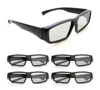 Ganzoo Gafas 3D pasivas con polarización Circular, Pack de 4, Negro, Montura plástica con Patillas Plegables con bisagra, 15 cm de Ancho Total, 15 cm patilla, 20 g, para TV 3D pasivo, PC, RealD