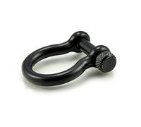 Ganzoo grillete de acero negro con forma omega, 3 unidades, 30 x 25 mm, tamano M, cierre giratorio roscado, pieza de union para paracord, cuerdas, correas, bandas para el cuello, collares y cinturones