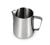Ganzoo jarra de leche acero inoxidable 500 ml color silber, jarrita para espumar y calentar con pico vertedor enrollado, asa y forma conica, para cafetera, placa y cocina, lavavajillas para barista