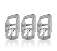 Ganzoo Juego de 3 hebillas de cinturón de metal para hombre y mujer, hebilla de 20 mm, hebilla de hebilla, también para adaptador Biothane (plata)