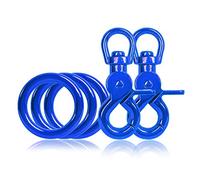 Ganzoo Juego para Trenzado y Montaje de Correas: 3 argollas O 35 mm 4,5 mm y 2 mosquetones Tijera 61 mm con Giro 360, Metal Inoxidable Azul, Medidas internas 26 mm y Paso 13x12 mm, Paracord 550