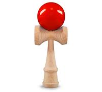 Ganzoo Kendama de Madera de Haya Maciza, Basic Orange, Juego japonés de destreza con 3 cazoletas integradas y Base, Bola Perforada 6 cm con Cuerda de Nylon, Altura 16 cm, Ancho 6,8 cm, Peso 144 g