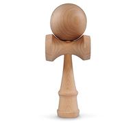 Ganzoo Kendama Holz Clean de Madera de Haya Maciza, Tradicional Japon con Bola Perforada unida por Cuerda de Nylon Resistente, 3 Tazas integradas, Altura 16 cm, Bola 6 cm, Ancho 6,8 cm, 144 g