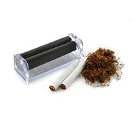 Ganzoo liar cigarrillos con máquina giratoria, roller manual para enrollado uniforme, cuerpo de plástico translúcido blanco/transparente, compatible con papel de fumar hasta 70 mm, 80 x 25 x 27 mm