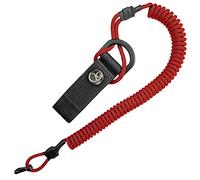 Ganzoo Llavero elástico con mosquetón en espiral, cordón de seguridad con abrigo de paracord, cordón, correa elástica, soporte RSG para policía, ejército alemán, seguridad de equipo, borgoña, 48