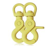 Ganzoo mosqueton con Cierre Tijera y Cabezal Giratorio, Recubierto en Silicona, Amarillo, Conector para Correa de Perro, Compatible con Paracord 550 y Llavero, 2 Unidades, Longitud 61 mm, Ojal 10 mm