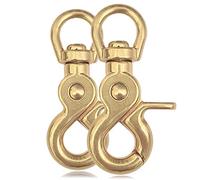 Ganzoo mosquetón Tijera con Cabezal Giratorio 360 Grados, herraje para Correa de Perro, Collar y Paracord, 2 Unidades, Acero de aleación, Largo 61 mm, para Paracord 550, Color Dorado, Cierre Seguro