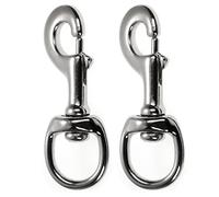 Ganzoo mosquetones con Giro, Longitud 100 mm, Juego de 2, mosquetones con Cierre de Perno, mosquetones con Clip, de Acero aleado, Aptos para Paracord 550, Collar para Perro, Correa, Color: Plata