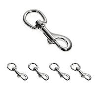Ganzoo mosquetones con Giro, Longitud 68 mm, Juego de 4, mosquetones con Cierre de Perno, mosquetones con Clip, de Acero aleado, Aptos para Paracord 550, Collar para Perro, Correa, Color: Plata