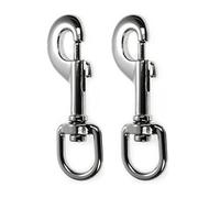 Ganzoo mosquetones con Giro, Longitud 90 mm, Juego de 2, mosquetones con Cierre de Perno, mosquetones con Clip, de Acero aleado, Aptos para Paracord 550, Collar para Perro, Correa, Color: Plata