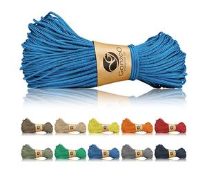 Ganzoo Paracord 125 cordel micro 1 mm azul claro, cuerda trenzada nailon poliéster con 1 alma interior, rotura aprox 60 kg/125 lb, para trabajos de aparejo, nudos, pulseras, camping y correas de perro
