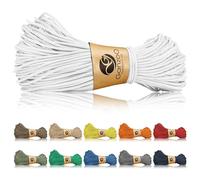 Ganzoo Paracord 125 cordón de aparejo blanco 1 mm, trenzado de nylon y poliéster con 1 hebra interior de nylon, resistencia aprox. 60 kg/125 lbs, para pulseras, nudos, correas, camping y supervivencia