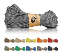 Ganzoo Paracord 125 cordón Trenzado 1 mm de Nailon y poliéster, Gris Oscuro (Dunkelgrau), núcleo 1 hebra, Resistencia Aprox 60 kg/125 LB, para Camping, Supervivencia, Festival, Fijaciones y Nudos