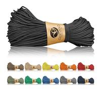 Ganzoo Paracord 125 Cuerda 1 mm Negro, cordón de Aparejo Trenzado Nailon y poliéster con 1 filamento Interior, para Pulseras, Trenzado y Nudos, Collar Perro, Correa, Camping, Supervivencia, Outdoor