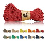 Ganzoo Paracord 125 cuerda de aparejo 1 mm roja, cordón trenzado de nylon y poliéster con 1 hebra de nylon como núcleo, carga rotura aprox 60 kg 125 lb, para takelado, nudos, fijaciones y usos outdoor