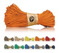 Ganzoo Paracord 125 Cuerda Fina 1 mm Color Naranja, Trenzada Nailon/poliéster con 1 hebra Central, Carga de Rotura Aprox 60 kg/125 LB, para Pulseras, Nudos, Aparejos, Correa y Collar Perro, Camping