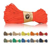 Ganzoo Paracord 125 microcuerda 1 mm Neonorange, trenzado nylon/poliéster con 1 hilo de nylon como núcleo, carga de rotura aprox 60 kg/125 lb, para nudos finos, aparejo, pulseras y accesorios de perro