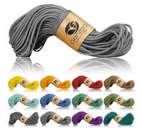 Ganzoo Paracord 350 Cuerda kernmantle Tipo 1, 2,5 mm, 30 m, Gris Oscuro, Funda de Nylon/poliéster con núcleo 100% Nylon, cordón para Exterior y DIY, Nudos, Pulseras, Camping, Collar y Correa de Perro