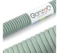 Ganzoo Paracord 550 4 mm x 15 m en Color Silbergrau Plata Gris, Tipo 3 con 7 hebras Interiores y Funda poliéster/Nylon, Carga de Rotura 250 kg, Cuerda Resistente para Collar/Correa de Perro y Outdoor