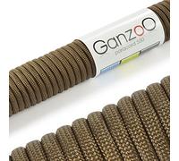 Ganzoo Paracord 550, 4mm Cuerda, 30 Metros, Poliéster, Tipo 3-7 Hilos Interiores, el Correa de Perro Collar Pulsera, Camping Supervivencia y Cuerda Multiusos al Aire Libre, Oro Oscuro