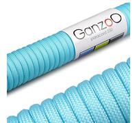 Ganzoo Paracord 550, Cuerda de 4 mm, 3 Metros, Poliéster, Tipo 3-7 Hilos Interiores, Correa de Perro Collar Pulsera, Camping Supervivencia y Cuerda Multiusos al Aire Libre, Azul Cielo