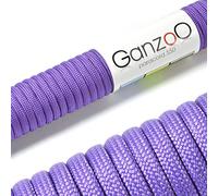 Ganzoo Paracord 550, Cuerda de 4 mm, 3 Metros, Poliéster, Tipo 3-7 Hilos Interiores, Correa de Perro Collar Pulsera, Camping Supervivencia y Cuerda Multiusos al Aire Libre, Lila