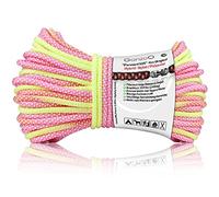 Ganzoo Paracord 550 SOGA Trenzada 4 mm 30 m, Diamante Rosa-Amarillo, Nailon/poliéster Tipo 3 con 7 Hilos Interiores, Ligera y Lavable, no tóxica, Resistente a la decoloración para Exterior