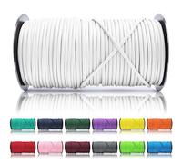 Ganzoo Paracord 550 Tipo 3, Cuerda 4 mm 100 m, 7 Hilos Interiores, Funda Poliester/Nylon, Carga de Rotura 250 kg 550 lbs, para Pulseras, Mangos de Cuchillo, Correas y Collar de Perro, Weiss