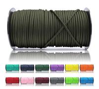 Ganzoo Paracord 550 Tipo 3, Cuerda 4 mm 100 m con 7 hebras Interiores, Funda poliéster/Nylon, para Outdoor Camping Supervivencia, rutas de Trekking, asegurar Tienda, Collar y Correa Perro, Oliva