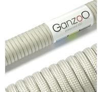 Ganzoo Paracord 550 Tipo 3 para Uso Exterior, Edelgrau, 4 mm x 3 m, Funda de poliéster/Nylon y núcleo de 7 hebras, fácil de Manejar, para Camping, Supervivencia, Nudos, Pulseras, Correas y Cuchillo