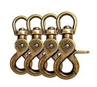 Ganzoo Set 4X mosquetón de Tijera con articulación giratoria 360, Acero aleado Inoxidable, 61mm, Gancho de Cierre rápido con argolla para Correas de Perro, Llaves y Manualidades