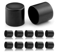 Ganzoo tapones de metal negro, set de 10, para cuerda PPM 8 mm, termina cordón con acabado limpio, protege del deshilachado y desgaste, ideal para correa de perro, collar, DIY, bisutería y