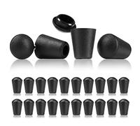 Ganzoo tapones finales para proyectos DIY, end caps de plástico negro para cordones y paracord 550, 20 uds, cierre a presión con clip de apertura, medidas 17mm x 12mm, orificio doble 4,5/8,5mm