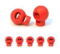 Ganzoo topes de cordón Tipo Tanka 1 Orificio, Pack 5, plástico Rojo, Ø 18 mm, Medidas 22 x 18 mm, Agujero 5 mm, Cierre con Muelle para Ajuste de Cuerdas y Cordones