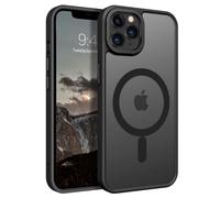 GaoBao - Carcasa para iPhone 11 Pro Max 6.5" compatible con MagSafe, Hybrid Magnético Case Funda Translúcida Mate Trasera Protección Cámara Funda Fina Antigolpes Espalda Antiarañazos, Negro