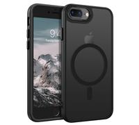 GaoBao - Carcasa para iPhone 7 Plus/8 Plus de 5,5" compatible con MagSafe, Hybrid Magnético Case Funda Translúcida Mate Trasera Protección Cámara Funda Fina Antigolpes Espalda Antiarañazos, Negro