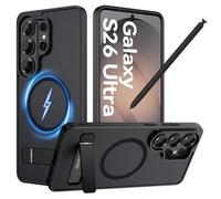 GaoBao Funda magnética para Galaxy S26 Ultra con Soporte [Protección contra caídas de Grado Militar], Antideslizante y Resistente a los arañazos, Ultrafina, Mate y a Prueba de Golpes,Negro