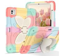 GaoBao Funda para iPad Pro de 11 pulgadas 2024, con soporte para lápices y alas de mariposa, bonita funda protectora de policarbonato duro para mujeres y niñas, de silicona suave, resistente a los