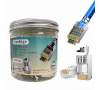 Gaobige Paquete de 30 conectores de paso Cat7 Cat6A RJ45 blindados (extremos Cat7 Cat6A conectores modulares RJ45/conectores Ethernet), 30 botas de alivio de tensión RJ45