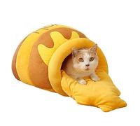 GAOCUNBING Cama cálida de invierno para gatos, cama para gatos con forma de maceta de miel, saco de dormir para gatos con cojín extraíble, espuma viscoelástica para mascotas, cama lavable para gatos