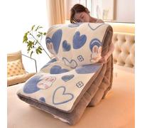GAOCUNBING Edredón grueso de cordero de invierno, súper suave y esponjoso, cálido edredón de cordero lavable a máquina, manta de forro polar acolchado de terciopelo de doble cara para cama I, 150 x